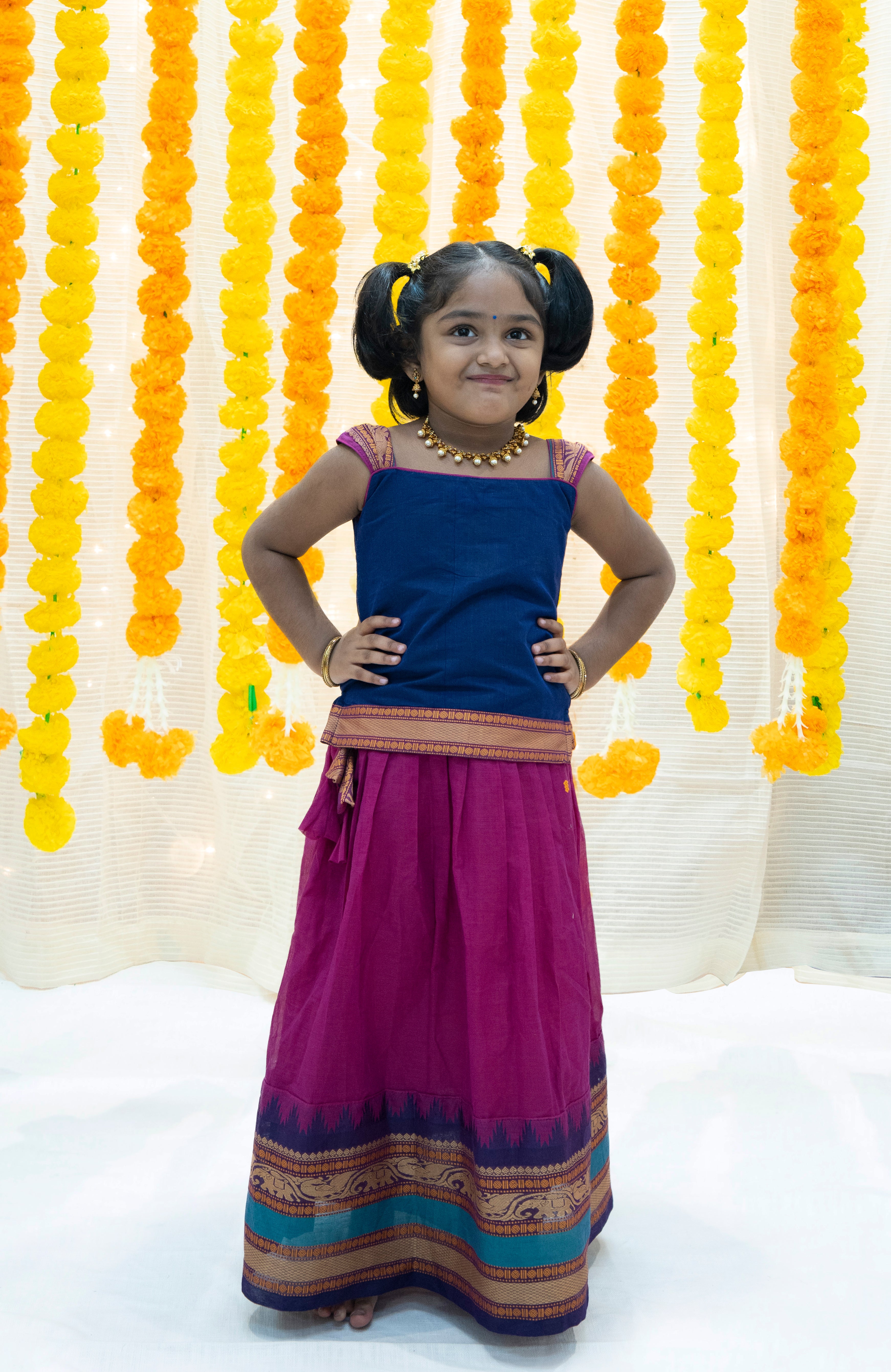 Amudha Pink and navy blue - Mini