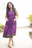 Meghna Purple Mangalagiri Dress freeshipping - ekantastudio