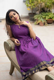 Meghna Purple Mangalagiri Dress freeshipping - ekantastudio