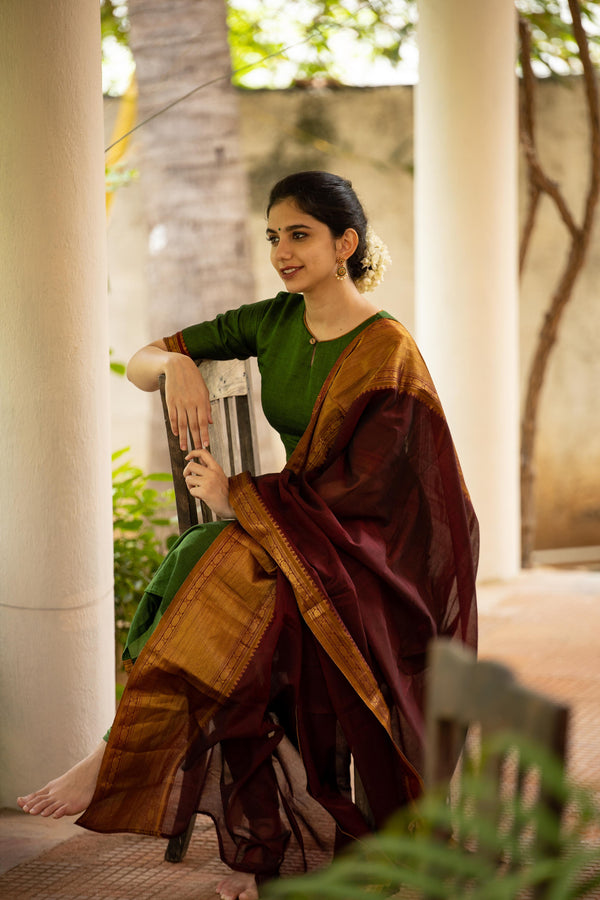 Thenmozhi Green - Unstitched Suit