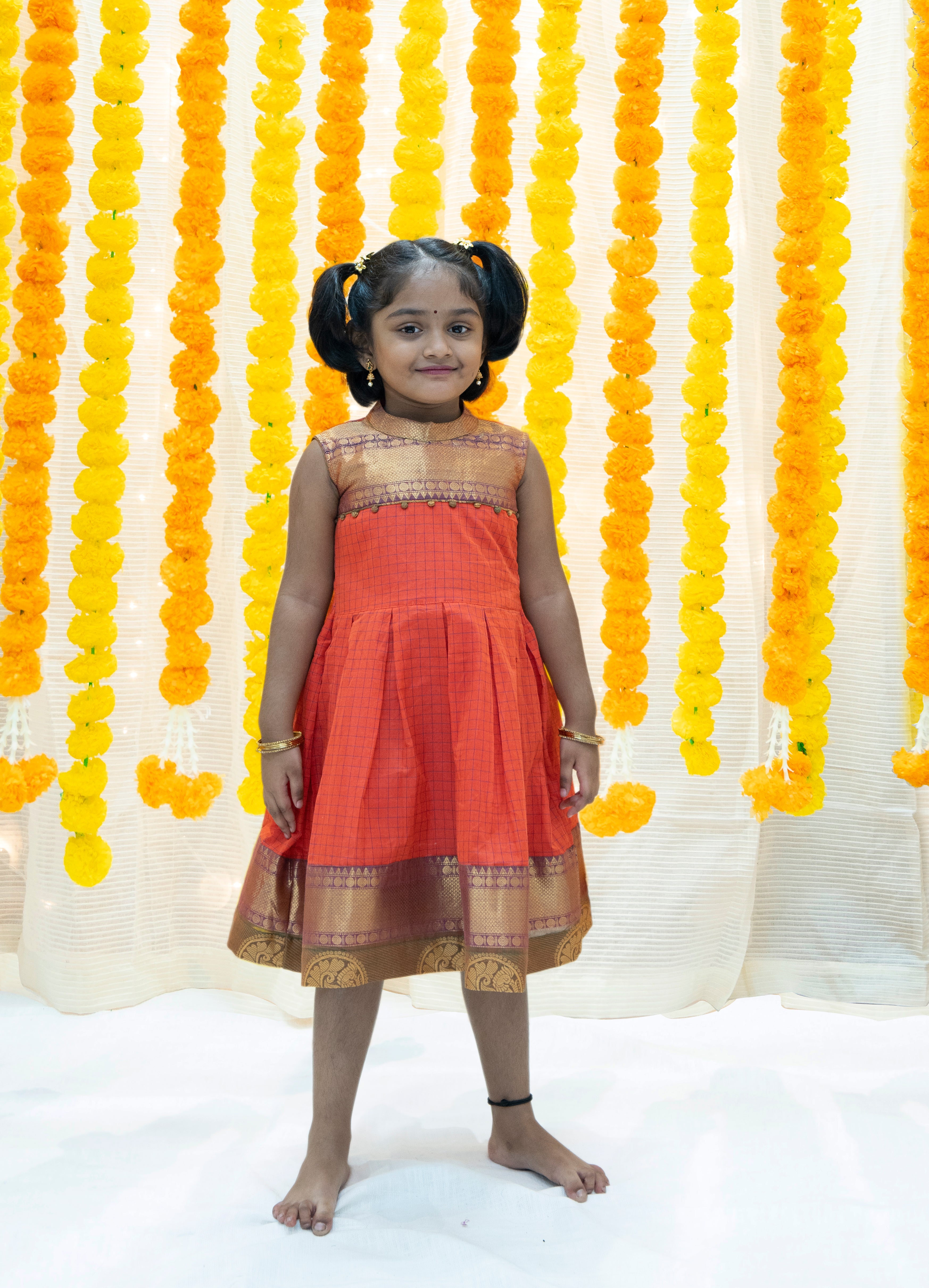 Kids Yellow Top With AARI Work Traditional Pattu Pavadai PPP935  Prince N  Princess