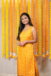 GRG - Yashodha Yellow Organza Brocade top (Kurti only) - XS only