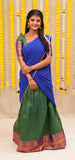 Sadana Green with Blue half saree