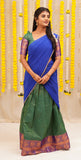 Sadana Green with Blue half saree