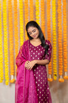 GRG - Yashodha Magenta Organza Brocade top (Kurti only) - XS only