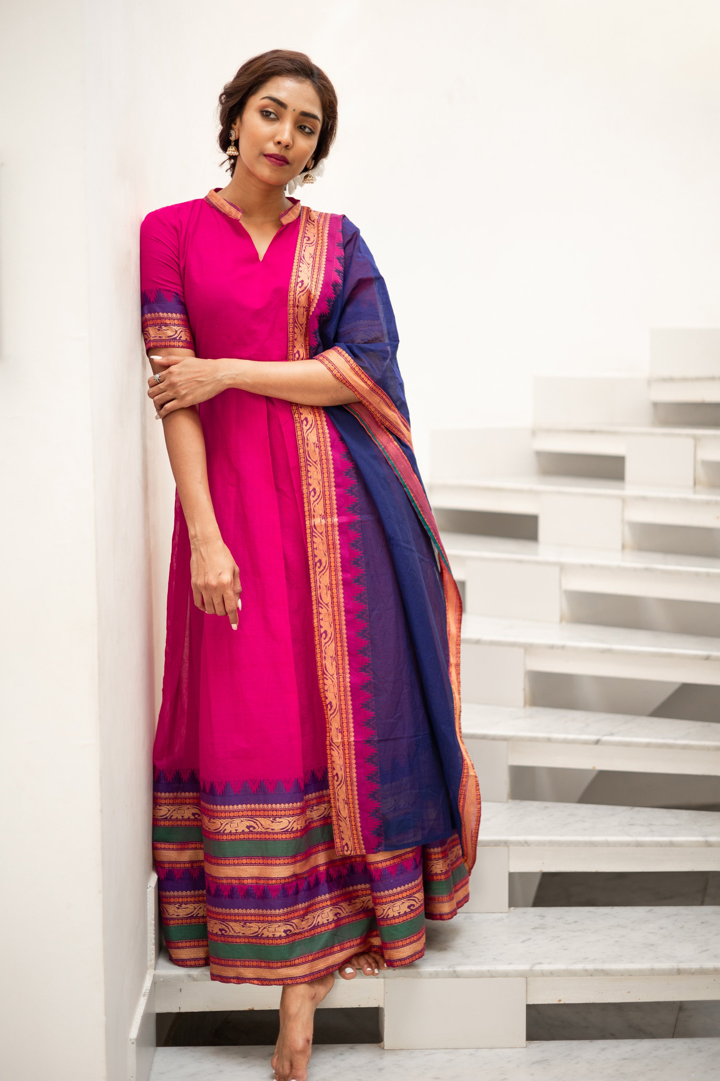 Blue and Pink Wedding Wear Jacquard Lehenga Choli, 2.25m at Rs 1500 in Surat