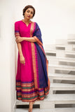 Amudha Pink Dress with Blue Dupatta