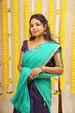 Sadana Blue with teal half saree