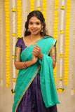 Sadana Blue with teal half saree