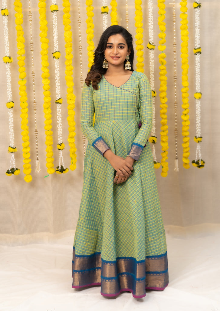 Shop the Best Selection of Fine Narayanapet Cotton Long Dresses-Ekanta ...