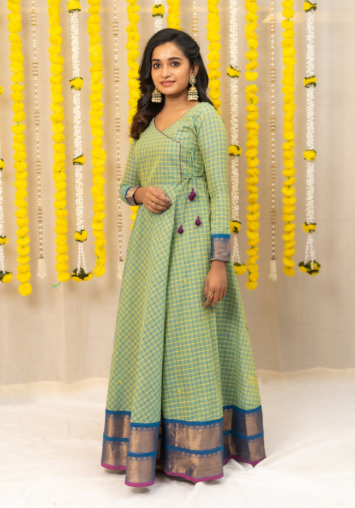 Shop the Best Selection of Fine Narayanapet Cotton Long Dresses-Ekanta ...