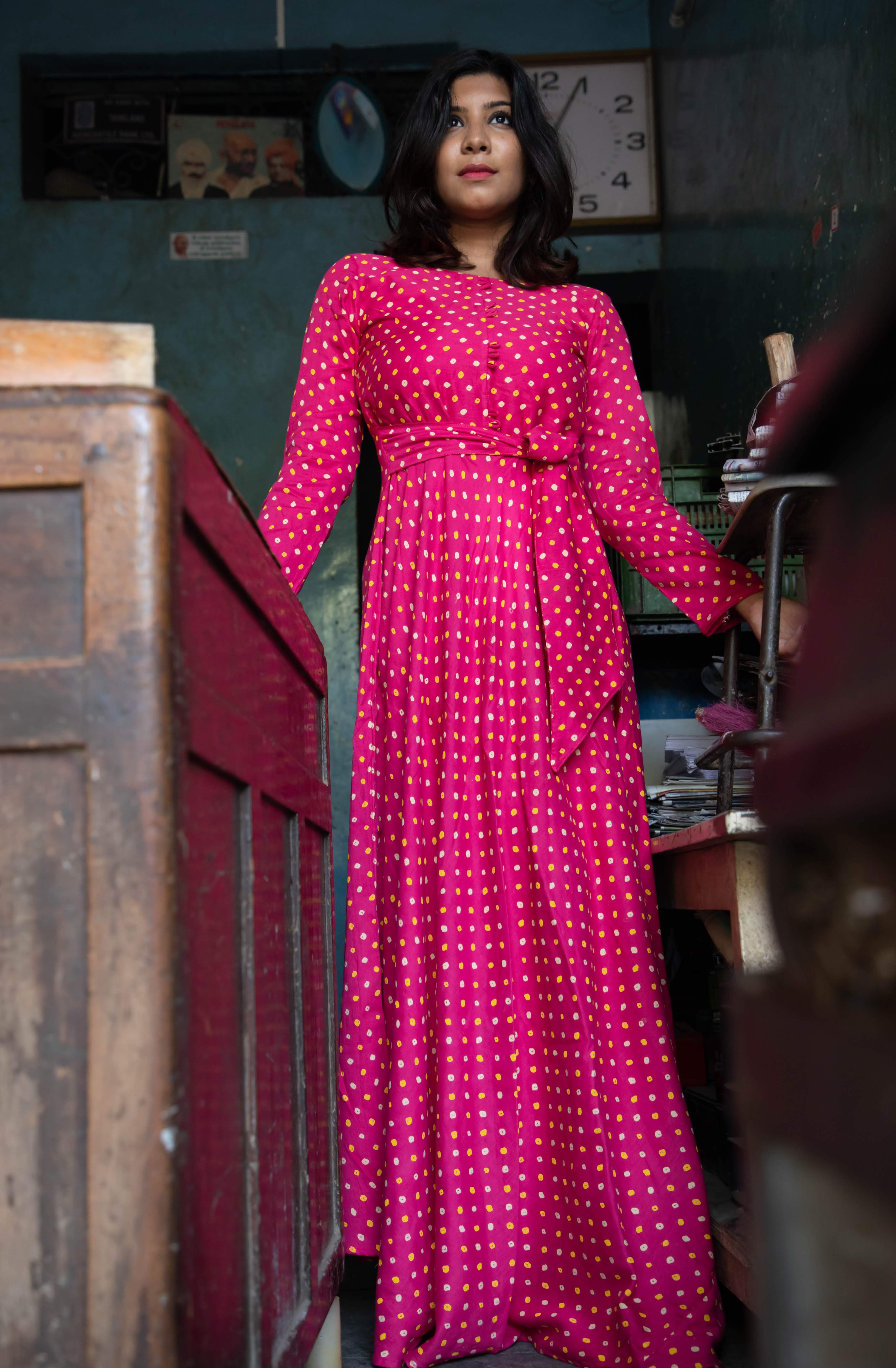 Breeze Pink Bandini Flair Dress freeshipping - ekantastudio