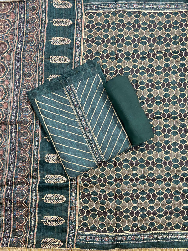 Chanderi Suit #darkgreen