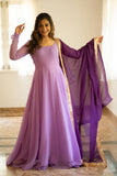Isha Purple Georgette Dress