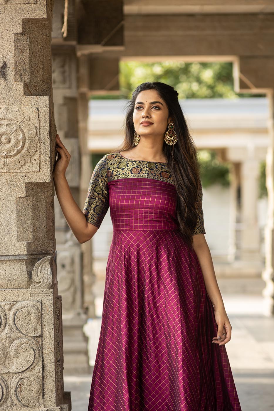 Indian Virasat Women Sea Green Embellished Maxi Dress - Absolutely Desi