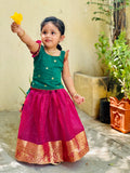 Shop our selection of beautiful traditional kids clothing - pattu pavadai and sattai. Choose from a variety of styles and colors, including green and pink checks! Shop now!
