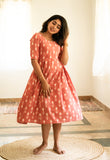 Miaka pinkish red Ikkat short dress
