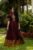 Red Narayanpet Cotton Dress