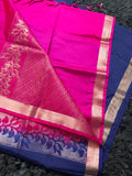 Ragini /03/ Soft silk Navy Blue with rani pink saree