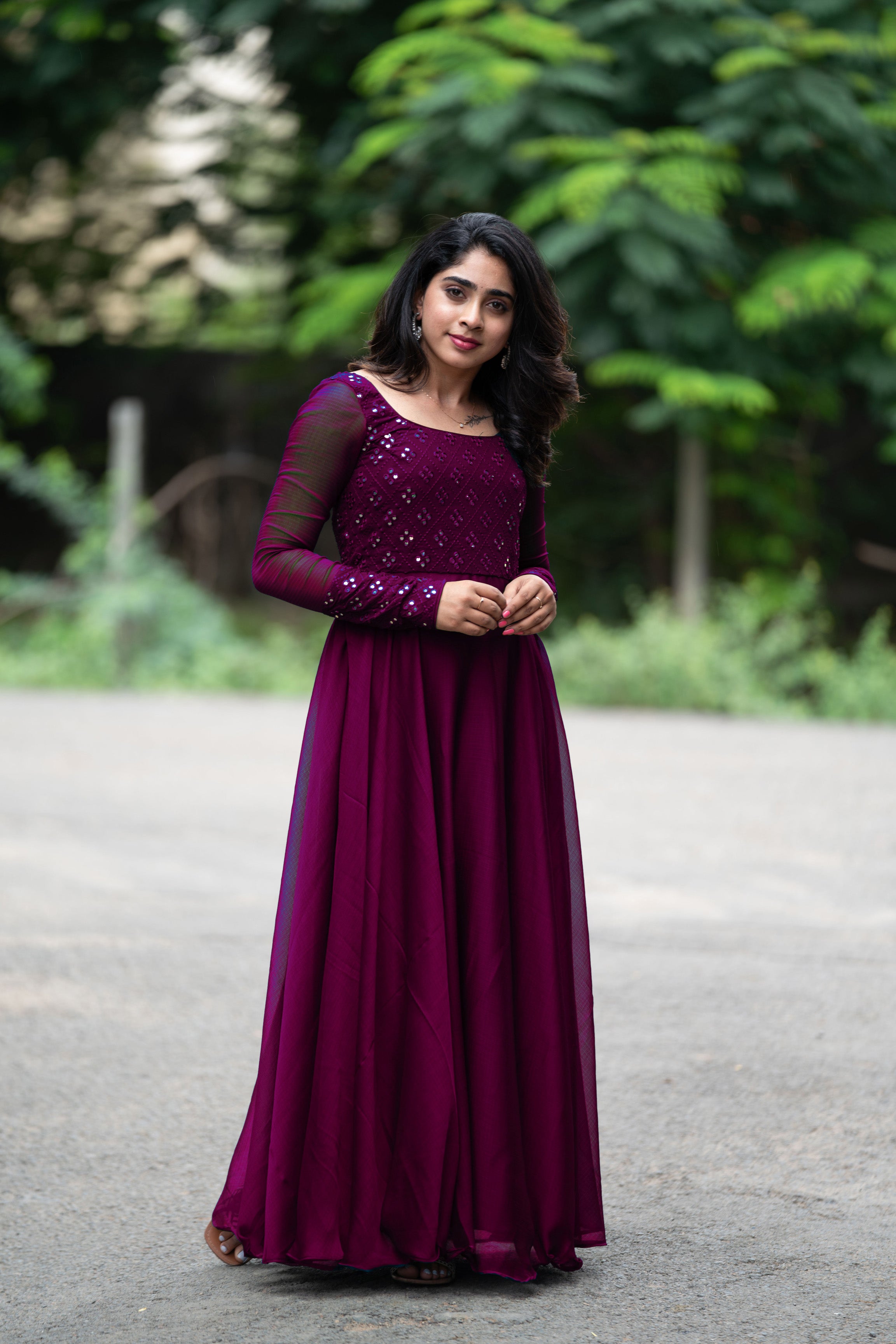 Choose from a variety of gorgeous georgette maxi dresses and anarkali suits - perfect for weddings, bridesmaids, or any special occasion! Indo-Western designs and embroidery ensure you'll shine in any setting.