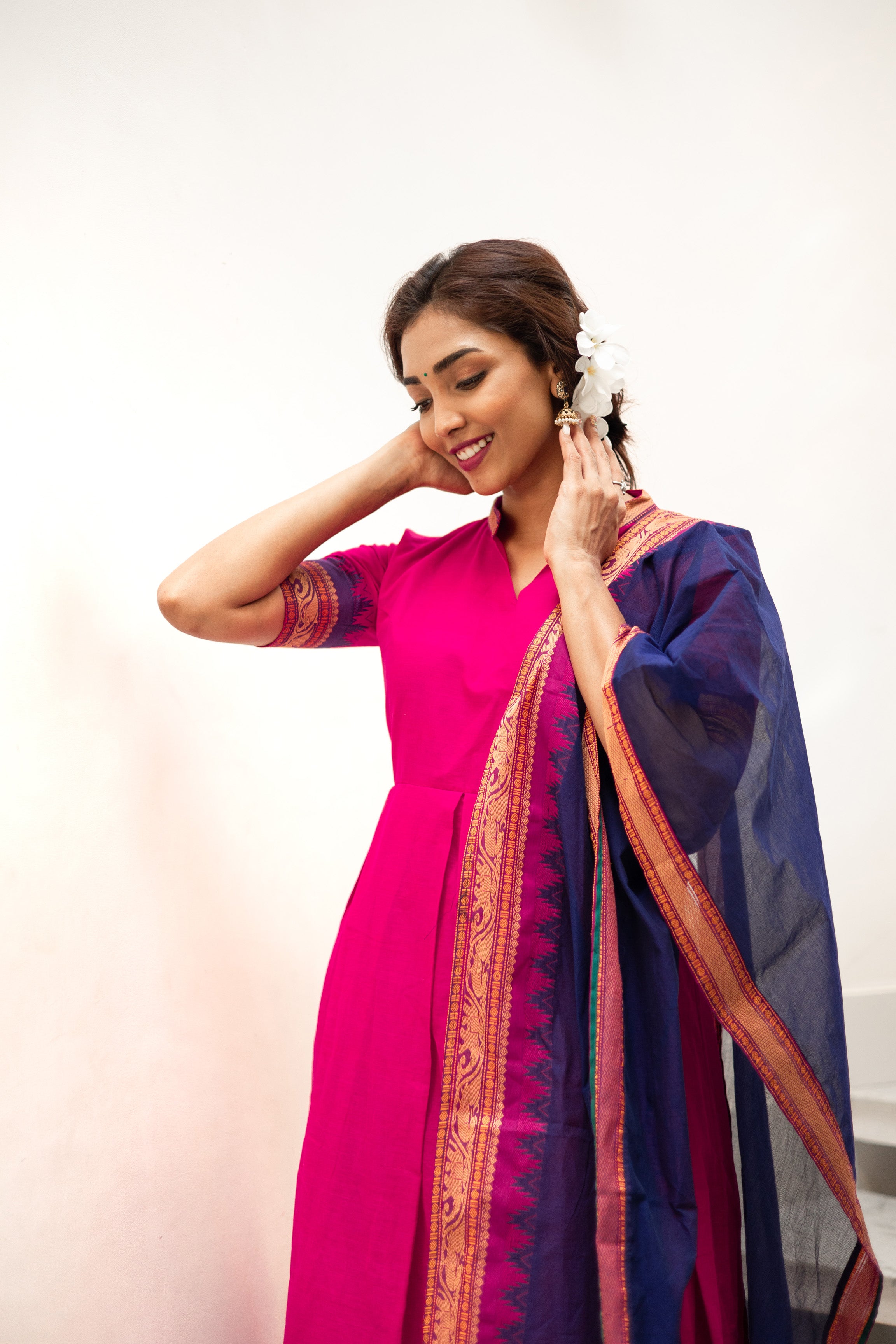 Elegant Imperial Magenta Pink Gown - Rana's by Kshitija