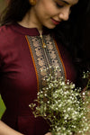 Shop for pure narayanpet cotton dresses designed with ethnic elefant borders! Perfect for summer, this high neck collar dress is perfect for nursing and maternity wear. Get the best cotton clothes online at unbeatable prices!