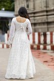 Look beautiful in a white color flowy maxi dress with a glam of mirror work. Choose from a variety of georgette kurti sets, white frocks, indo western dresses and more to make a statement. Shop for a classic white dress with mirror work now!